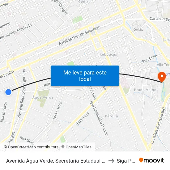 Avenida Água Verde, Secretaria Estadual De Educação to Siga Pucpr map