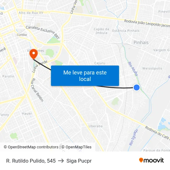 R. Rutildo Pulido, 545 to Siga Pucpr map