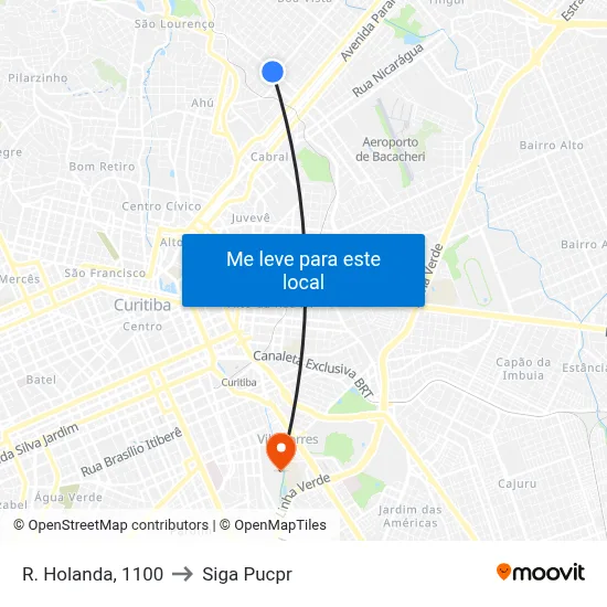 R. Holanda, 1100 to Siga Pucpr map