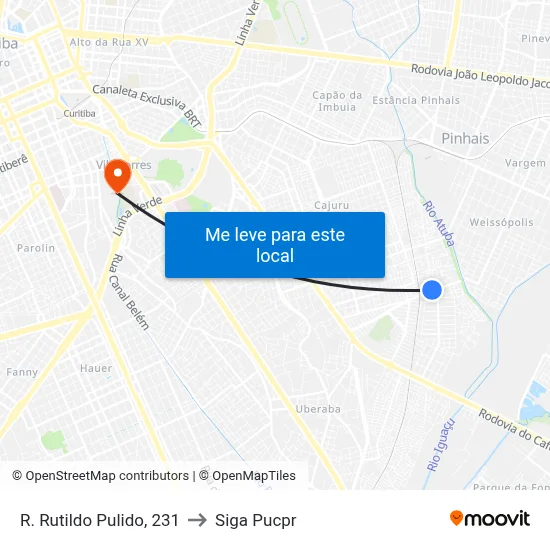 R. Rutildo Pulido, 231 to Siga Pucpr map