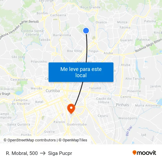 R. Mobral, 500 to Siga Pucpr map