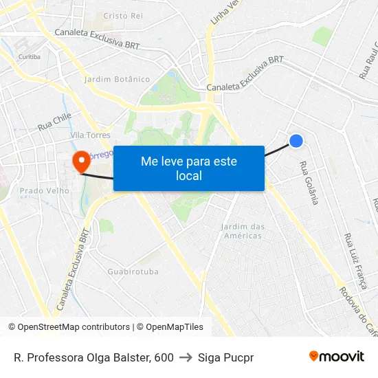 R. Professora Olga Balster, 600 to Siga Pucpr map