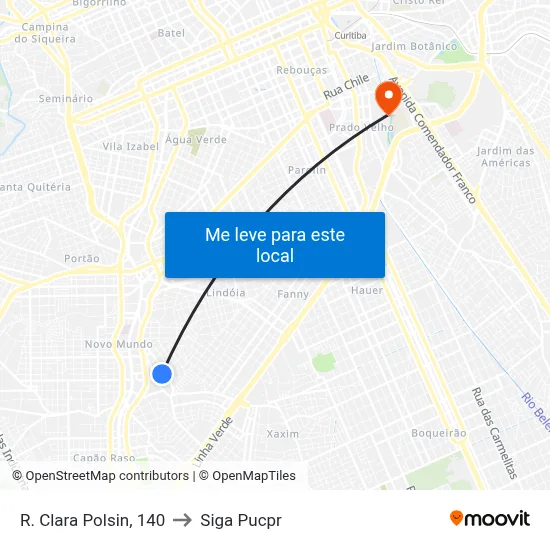 R. Clara Polsin, 140 to Siga Pucpr map