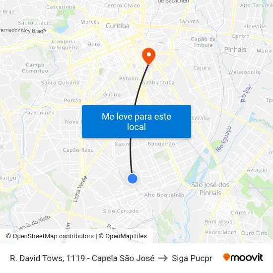 R. David Tows, 1119 - Capela São José to Siga Pucpr map
