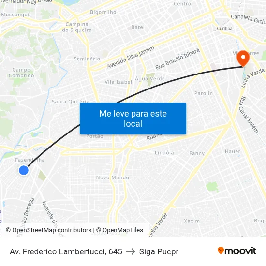 Av. Frederico Lambertucci, 645 to Siga Pucpr map