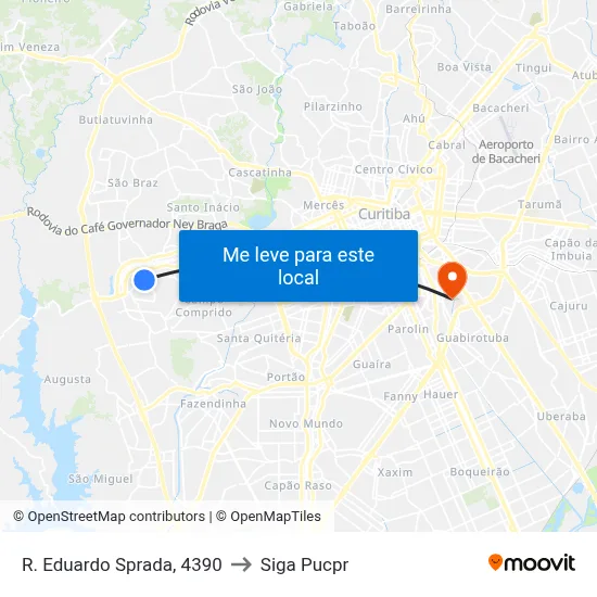 R. Eduardo Sprada, 4390 to Siga Pucpr map