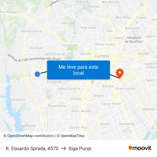 R. Eduardo Sprada, 4570 to Siga Pucpr map