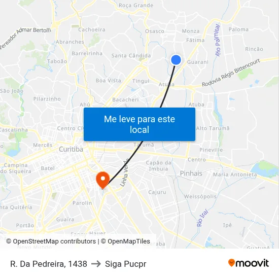 R. Da Pedreira, 1438 to Siga Pucpr map