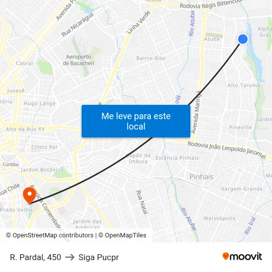 R. Pardal, 450 to Siga Pucpr map