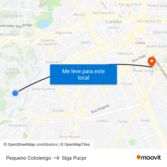 Pequeno Cotolengo to Siga Pucpr map