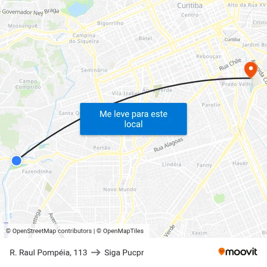 R. Raul Pompéia, 113 to Siga Pucpr map