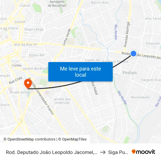 Rod. Deputado João Leopoldo Jacomel, 12162 to Siga Pucpr map