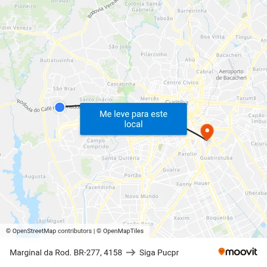 Marginal da Rod. BR-277, 4158 to Siga Pucpr map