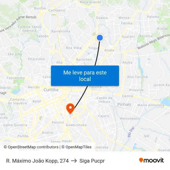 R. Máximo João Kopp, 274 to Siga Pucpr map
