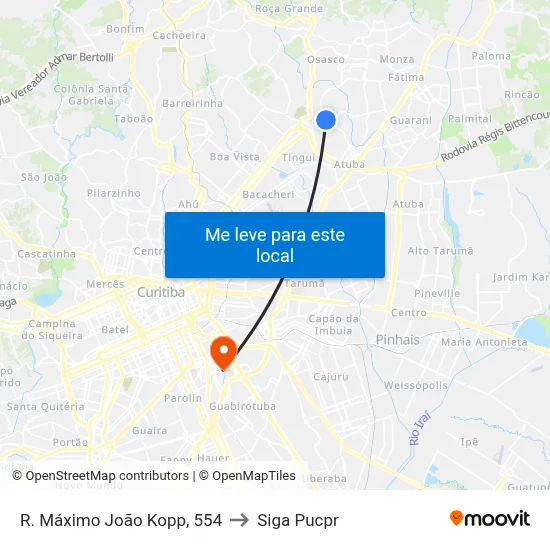 R. Máximo João Kopp, 554 to Siga Pucpr map