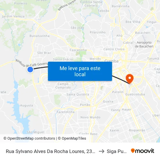 Rua Sylvano Alves Da Rocha Loures, 238-380 to Siga Pucpr map