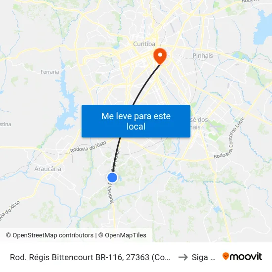 Rod. Régis Bittencourt BR-116, 27363 (Copel Subestação Umbará) to Siga Pucpr map