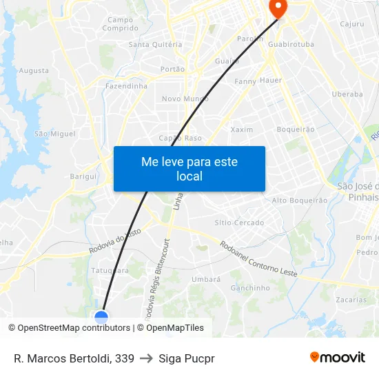 R. Marcos Bertoldi, 339 to Siga Pucpr map