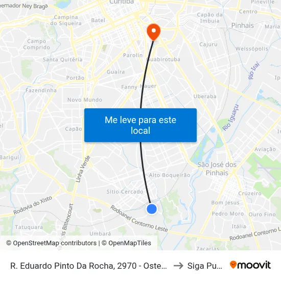 R. Eduardo Pinto Da Rocha, 2970 - Osternack to Siga Pucpr map