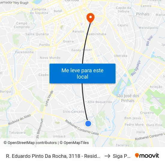 R. Eduardo Pinto Da Rocha, 3118 - Residencial Araça to Siga Pucpr map