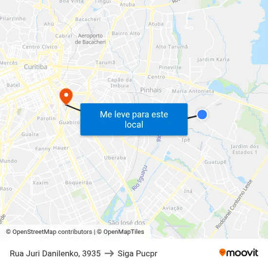 Rua Juri Danilenko, 3935 to Siga Pucpr map