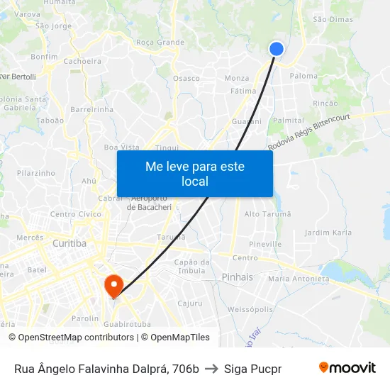 Rua Ângelo Falavinha Dalprá, 706b to Siga Pucpr map