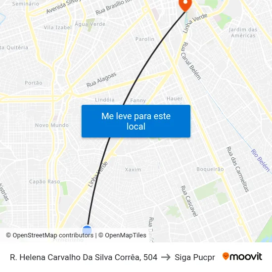 R. Helena Carvalho Da Silva Corrêa, 504 to Siga Pucpr map