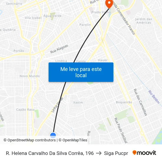 R. Helena Carvalho Da Silva Corrêa, 196 to Siga Pucpr map