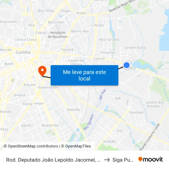Rod. Deputado João Lepoldo Jacomel, 9054 to Siga Pucpr map