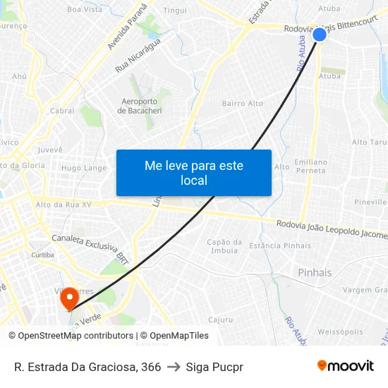 R. Estrada Da Graciosa, 366 to Siga Pucpr map