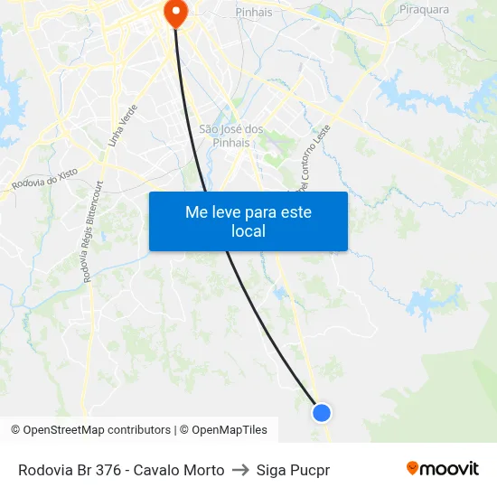 Rodovia Br 376 - Cavalo Morto to Siga Pucpr map