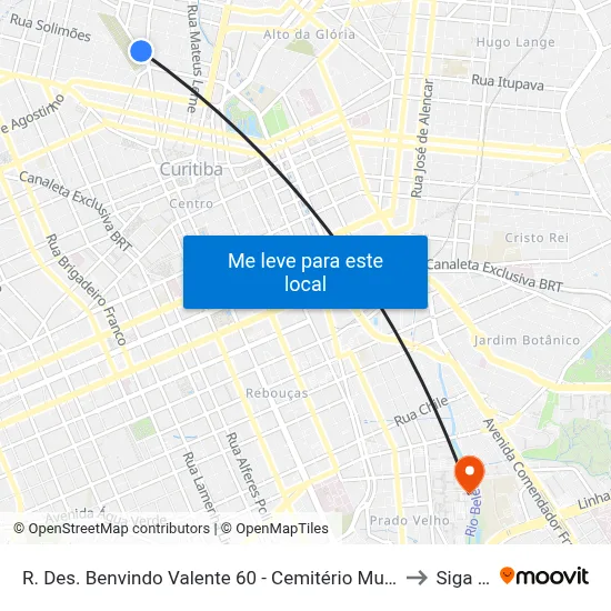 R. Des. Benvindo Valente 60 - Cemitério Municipal São Francisco de Paula to Siga Pucpr map