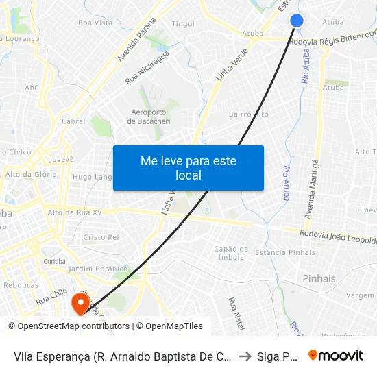 Vila Esperança (R. Arnaldo Baptista De Castro, 569) to Siga Pucpr map