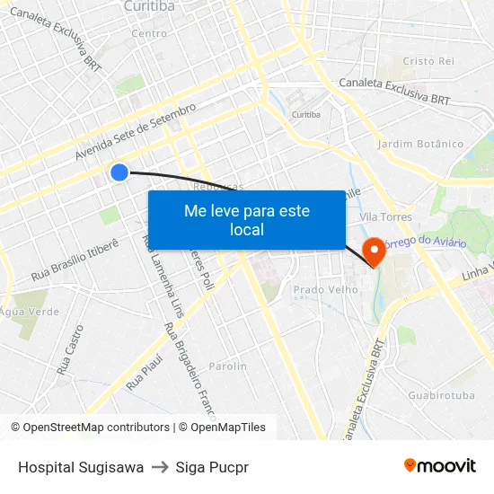 Hospital Sugisawa to Siga Pucpr map