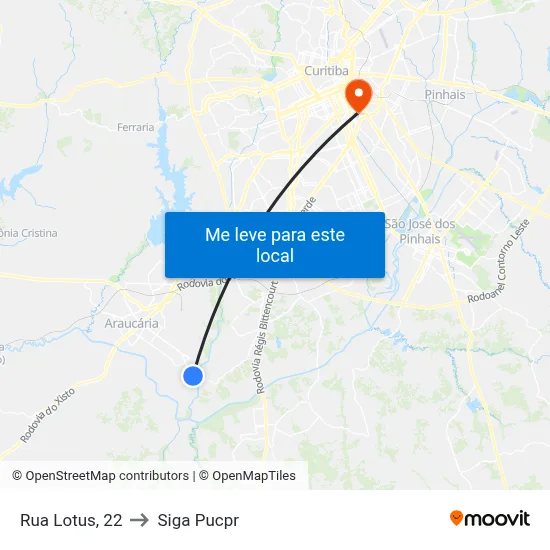 Rua Lotus, 22 to Siga Pucpr map