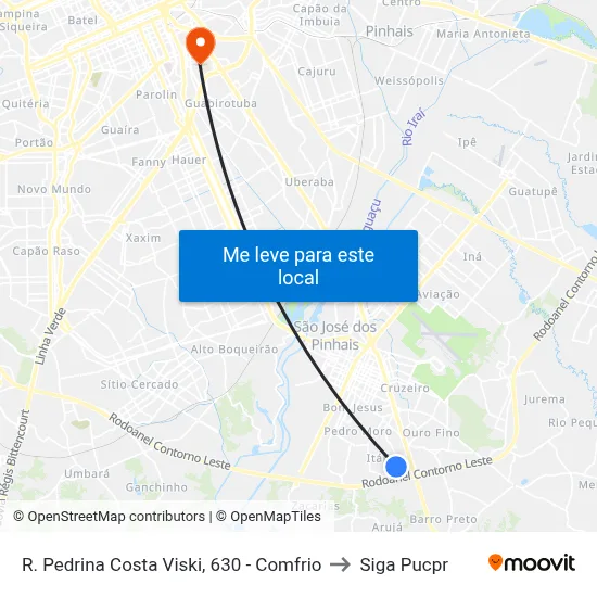 R. Pedrina Costa Viski, 630 - Comfrio to Siga Pucpr map