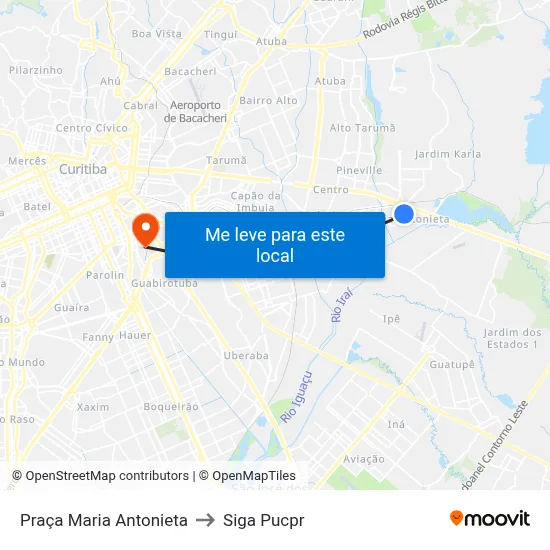 Praça Maria Antonieta to Siga Pucpr map