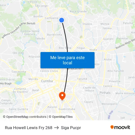 Rua Howell Lewis Fry 268 to Siga Pucpr map