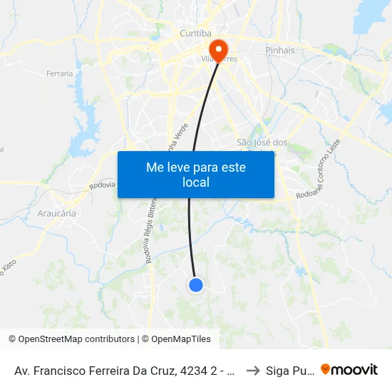 Av. Francisco Ferreira Da Cruz, 4234 2 - Sumitomo to Siga Pucpr map