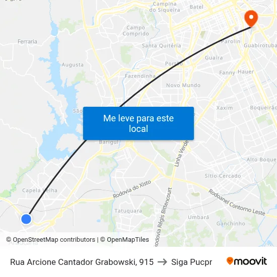 Rua Arcione Cantador Grabowski, 915 to Siga Pucpr map