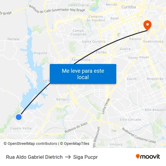 Rua Aldo Gabriel Dietrich to Siga Pucpr map