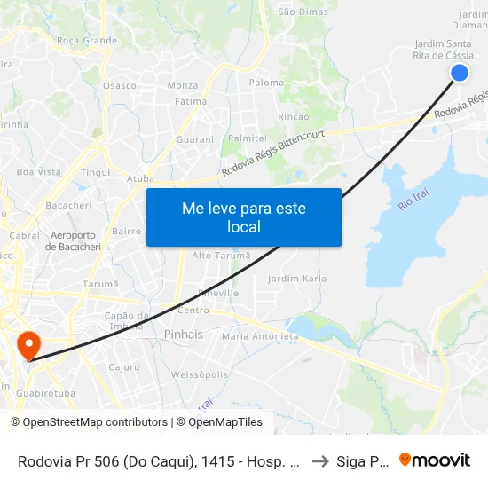 Rodovia Pr 506 (Do Caqui), 1415 - Hosp. Angelina Caron to Siga Pucpr map