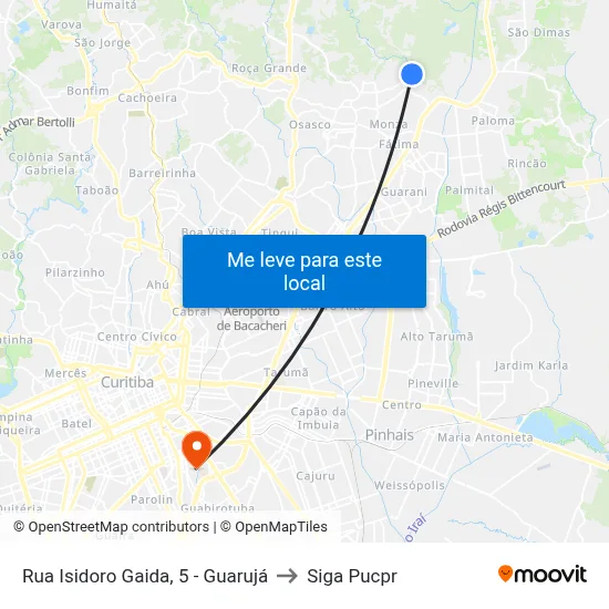 Rua Isidoro Gaida, 5 - Guarujá to Siga Pucpr map