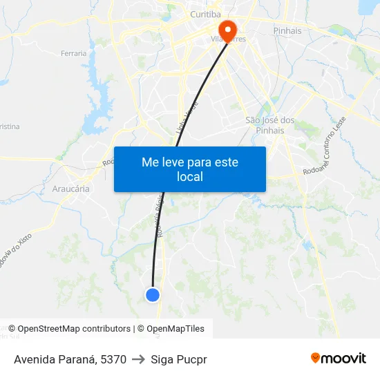 Avenida Paraná, 5370 to Siga Pucpr map