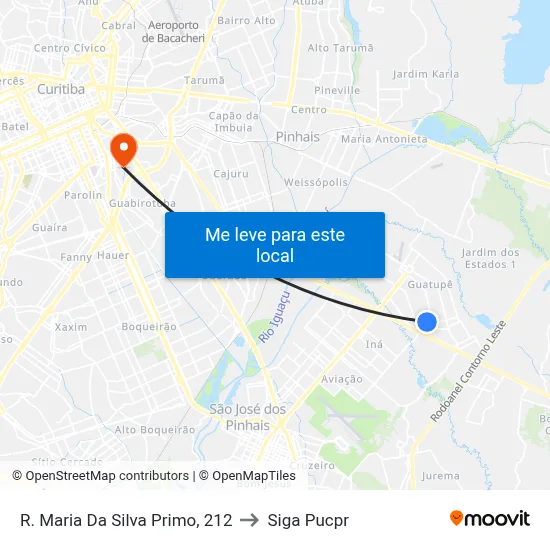 R. Maria Da Silva Primo, 212 to Siga Pucpr map