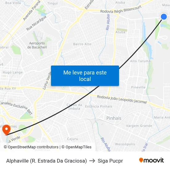 Alphaville (R. Estrada Da Graciosa) to Siga Pucpr map