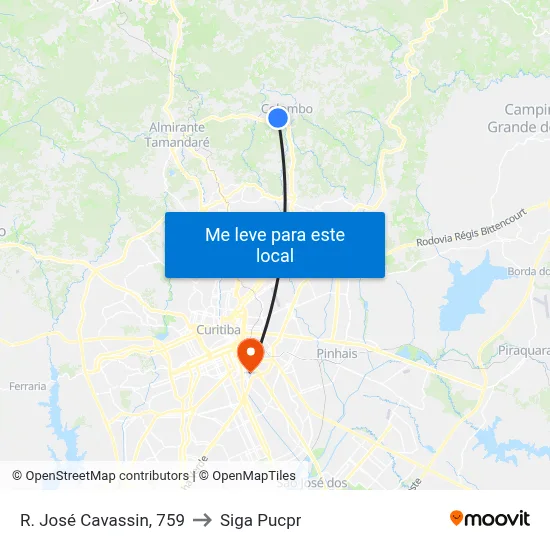 R. José Cavassin, 759 to Siga Pucpr map