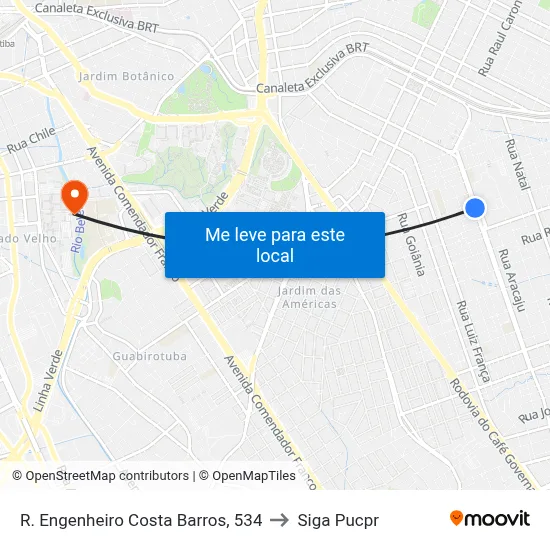 R. Engenheiro Costa Barros, 534 to Siga Pucpr map