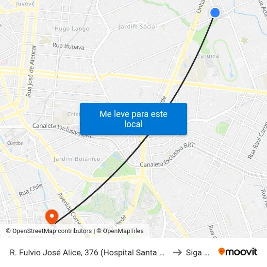 R. Fulvio José Alice, 376 (Hospital Santa Magdalena Sophia) to Siga Pucpr map