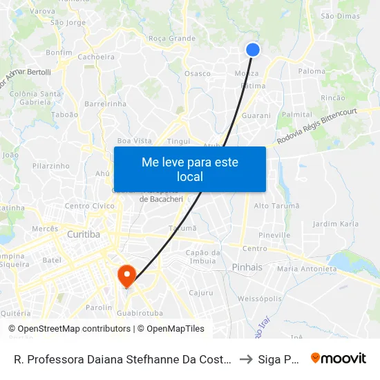 R. Professora Daiana Stefhanne Da Costa Silva, 22 to Siga Pucpr map